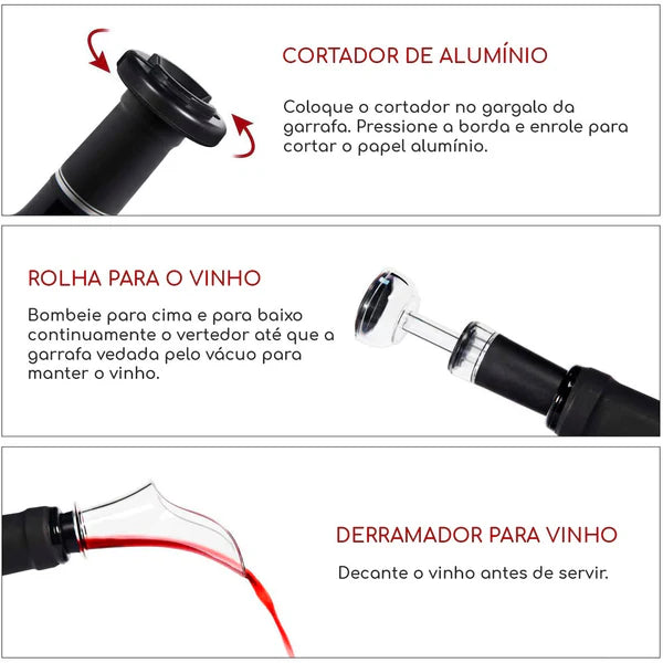 Abridor de Vinho Elétrico WISP™ ORIGINAL + Brindes